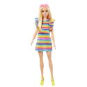 Кукла Barbie Fashionistas Модница с брекетами в полосатом платье HPF73