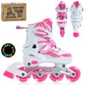 Ролики Prof1 раздвижные (35-38) бело-розовый A4150-S-WP