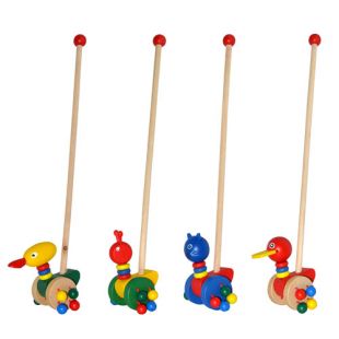Деревянная игрушка WOODY Каталка 4 вида, животные 13 см MD 0025