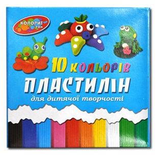 Пластилин 10 цветов, 195 г Колорит П-10