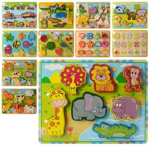 Игрушка деревянная Пазлы микс видов MD 0933