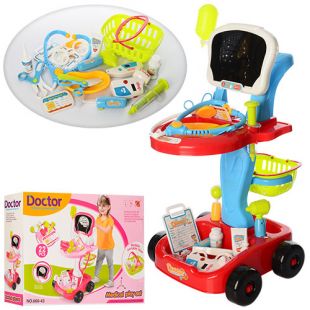 Набор лікаря Limo Toy візок, інструменти, 23 предмети, 2 кольори 660-43-44
