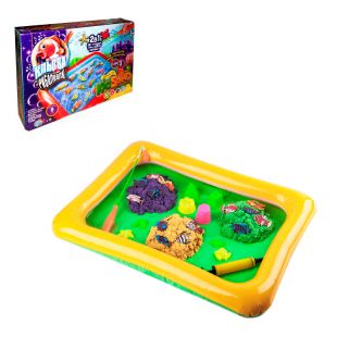 Настольная большая игра Danko Toys 2 в 1: Клевая рыбалка и Кинетический песок KIDSAND KRKS-01-01U