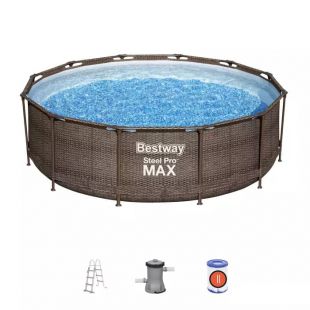 Бассейн каркасный Bestway круглый 366х100 см с фильтр-насосом, тент 56709
