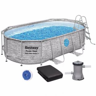 Бассейн каркасный Bestway овальный 427х250х100 см фильтр-насос 56714