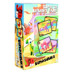 Настільна гра PRIME 3D Selfies динозаври, 3D картки 26501