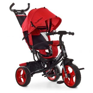 Велосипед трехколесный Turbotrike с ручкой, красный M 3113-3L
