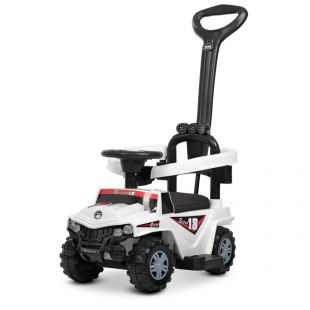 Каталка-толокар Bambi Racer 2в1 з батьківською ручкою, білий M 4231L-1