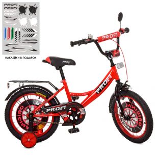 Велосипед детский Prof1 16д. Original boy, красно-черный XD1646