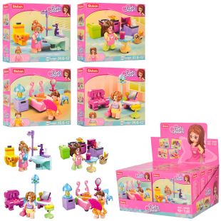 Конструктор SLUBAN Girls Dream: комната, 4 вида, от 42 деталей