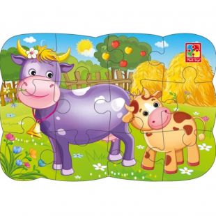 Магнитные пазлы Vladi toys Корова и теленок VT3205-74