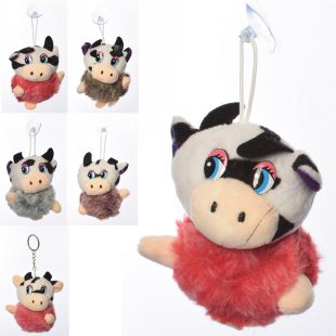 Мягкая игрушка корова, на присоске, микс цветов MP 2155