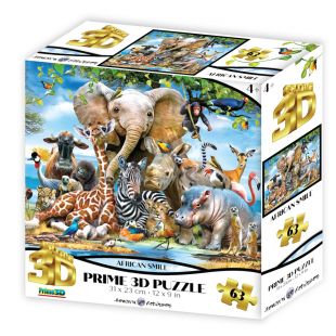Пазли PRIME 3D тварини, сафарі 63 деталі 13583