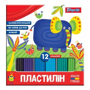 Пластилін 1Вересня Zoo Land, 12 кольорів, 240г, Україна 540586