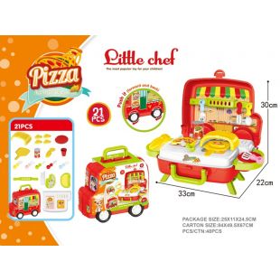 Кухня BEI DI YUAN TOYS фастфуд, 21 предмети, валіза, склад.в машинку 922-84