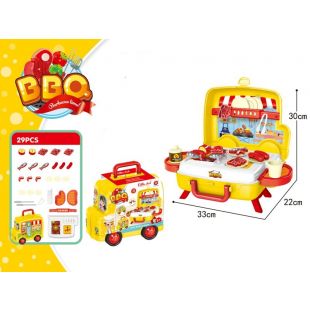 Кухня BEI DI YUAN TOYS фастфуд, 29 предмети, валіза, склад.в машинку 922-85