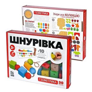 Гра-шнурівка KuPik Геометрика дерев'яна 900019