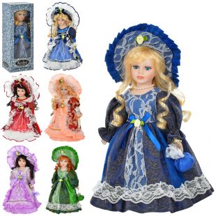 Кукла фарфоровая на подставке в ассортименте M 4904