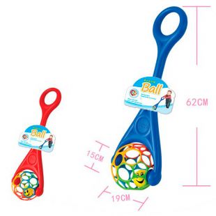 Каталка на палиці, куля з брязкальцем, 2 кольори 3201