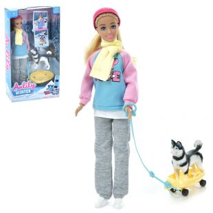 Кукла Anlily Winter с собачкой 98003