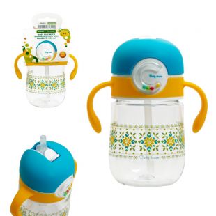 Поїльник Baby team з силіконовою трубочкою та ручками 300мл 5040