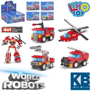 Конструктор Limo Toy пожарная серия, 4 вида, от 44 деталей KB 215