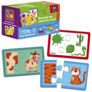 Пазлы обучающие Vladi toys Найди пару. Цвета и окраски животных VT5003-02