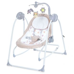 Шезлонг-качели 2в1 EL CAMINO Emma бежевые ME 1076 Beige Stars