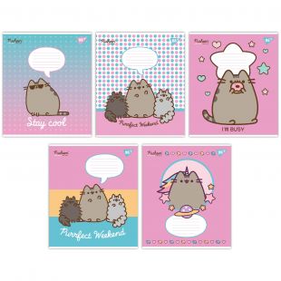 Зошит для запису YES А5, 12 аркушів, коса лінія, Pusheen 766937