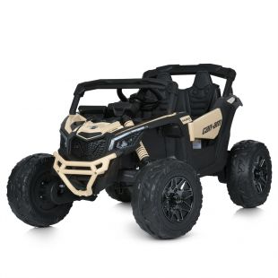 Електромобіль дитячий Bambi Racer джип на радіокеруванні, чорно-бежевий M 5099EBLR-RS(24V)