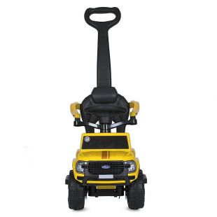 Каталка-толокар Bambi Racer 2в1 с родительской ручкой, желтый  M 5804L-6