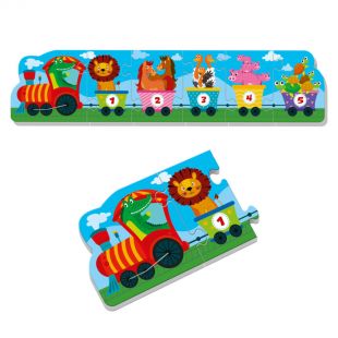 Магнитные Бейби пазлы Vladi Toys Веселый поезд VT1106-95