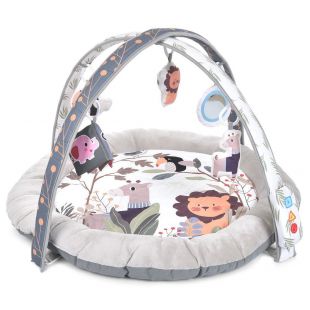 Коврик для младенца EL CAMINO Beige с объемными плюшевыми бортиками, 5 подвесных игрушек, бежевый. ME 1170 Beige