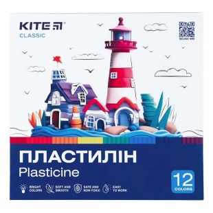 Пластилин Kite, 12 цветов, 240 г. Kite Classic K-1086
