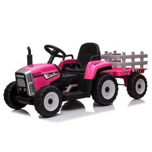 Електромобіль дитячий Bambi Racer трактор на радіокеруванні рожевий M 4479EBLR-8