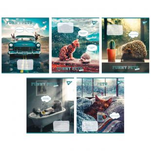 Тетрадь для записей YES А5, 48 листов, клетка, Funny pets 767107