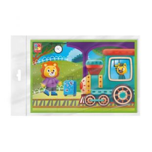 Мягкие пазлы Vladi Toys Поезд VT1104-2