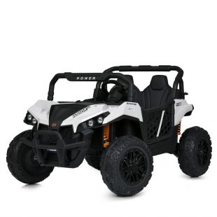 Електромобіль дитячий Bambi Racer джип на радіокеруванні біло-чорний M 5911EBLR-1-2(24V)