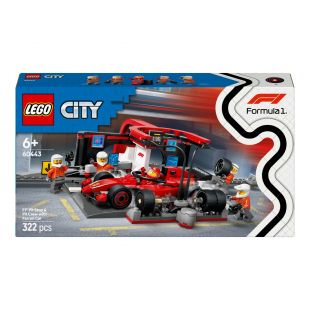 Конструктор LEGO City Піт-стоп і піт-екіпаж F1® з болідом Ferrari 60443