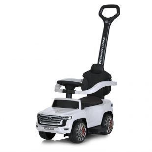 Каталка-толокар Bambi Racer 3в1 з батьківською ручкою, білий M 6054BLR-1 