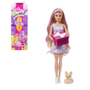 Кукла Barbie Party unboxed в лиловых тонах JFG70