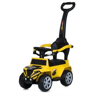 Каталка-толокар Bambi Racer з батьківською ручкою жовтий M 5805EL-6