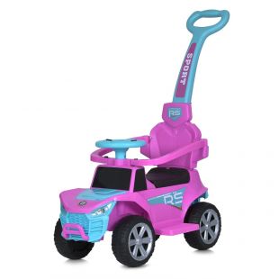 Електромобіль Bambi Racer 2в1 каталка-толокар з батьківською ручкою рожевий M 5764EBLR-8