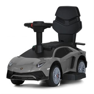 Електромобіль 2в1 каталка-толокар сірий M 5777EBL-11