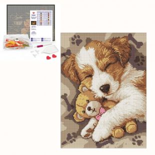 Набор с алмазной мозаикой Ideyka Спящий джек-рассел 30х40 см AMO8036