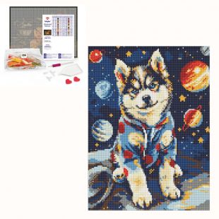 Набор с алмазной мозаикой Ideyka Космический хаски 30x40 см AMO8075