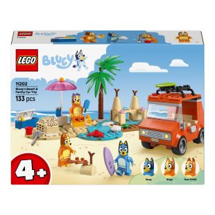 Конструктор LEGO Bluey Пляж і сімейна поїздка на автомобілі Блуї 11202