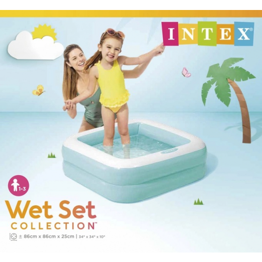 Басейн дитячий Intex 1-3 роки, 86 x 86 x 25 см, 2 кольори 57100   замовити