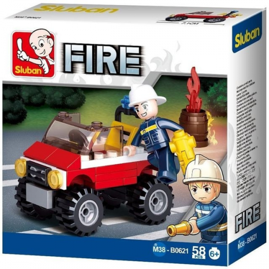 Конструктор SLUBAN Fire: джип, фігурка, 58 деталей M38-B0621   в Україні
