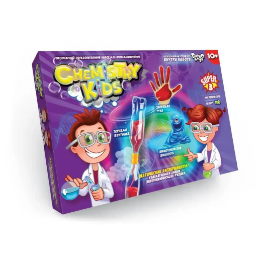 Безпечний освітній набір для проведення дослідів Danko Toys CHEMISTRY KIDS CHK-02-01U,02U,03  купити